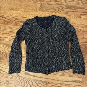 J. Crew Two-Way Zipper Blazer/Cardigan Micro Tweed/Knit XXS Fits Small